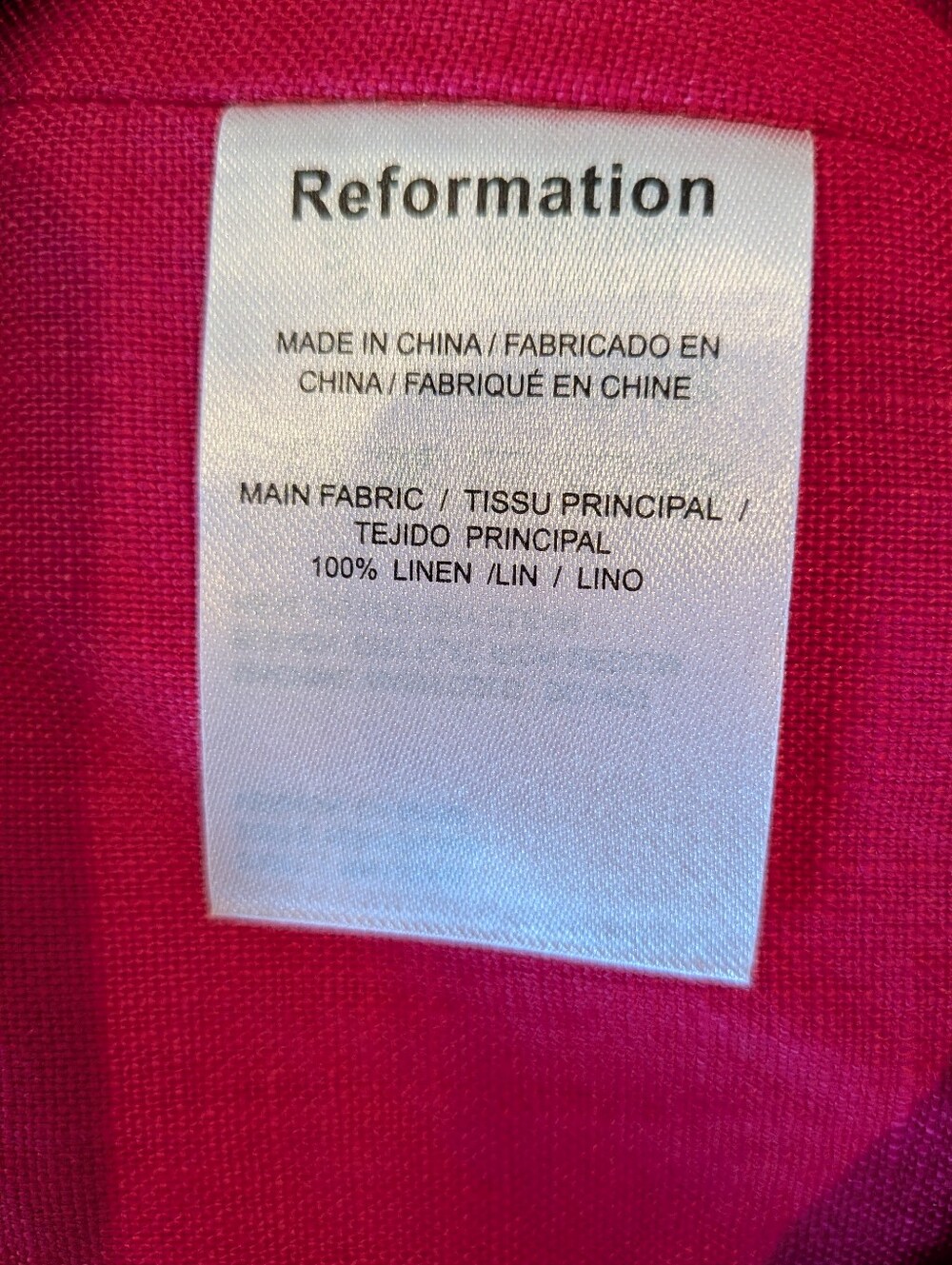Reformation Orzo Pink 100% Linen Halter Crop Top Shirt Barbie Summer Size 4 - Picture 11 of 11